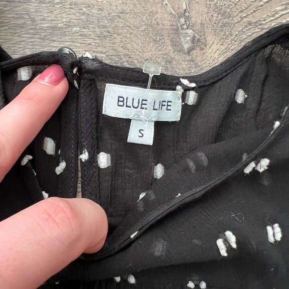 Blue Life black and white polka dot top - Picture 4 of 7